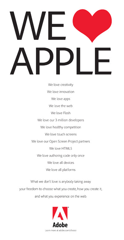 We love Apple - Adobe