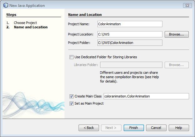 Java Web Start: Project Name And Loacation