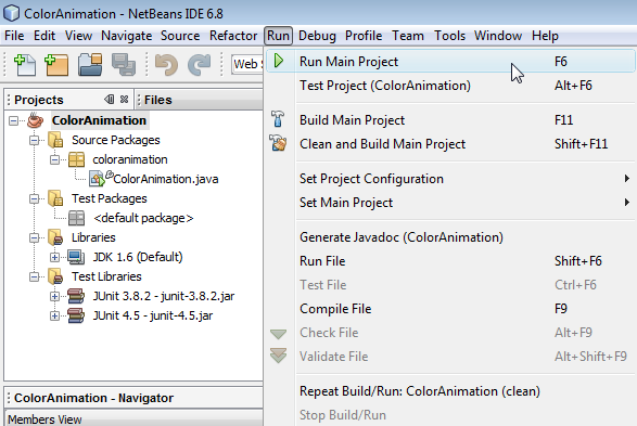 Java Web Start:Run Main Project