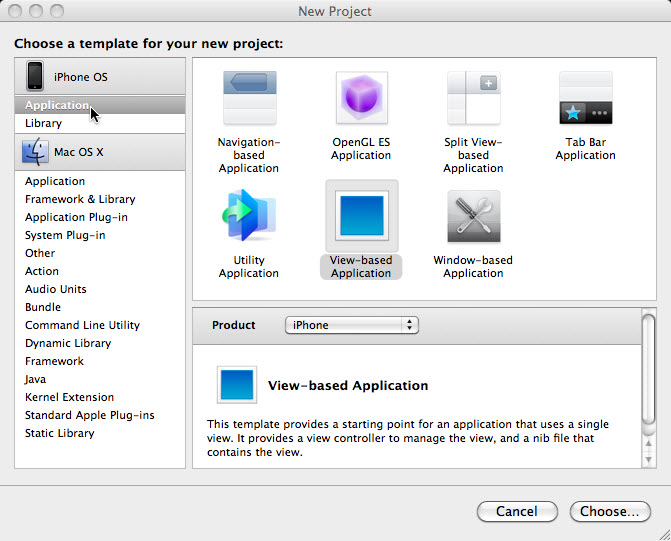 New Xcode Project Window