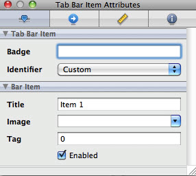 First Tab Bar Item Attributes
