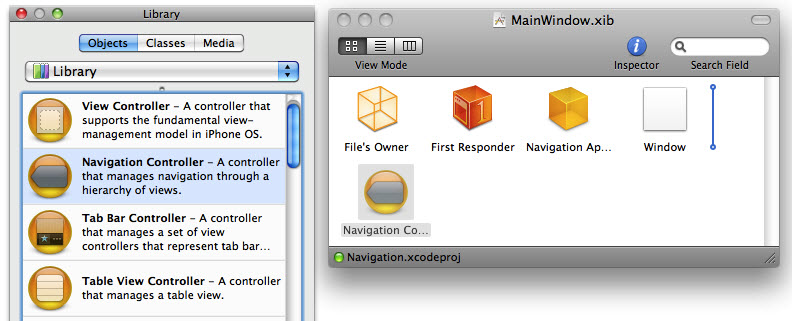 NavController To MainWindowXIB