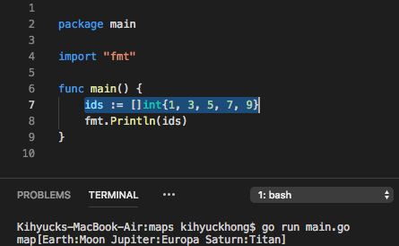 golang array assignment