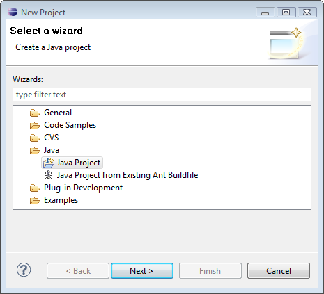 Java Web Start: Project Selection