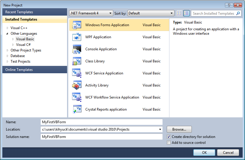 SelectingWindowsForms