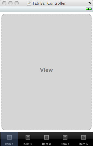 Tab Bar Controller Window With 5 Tabs