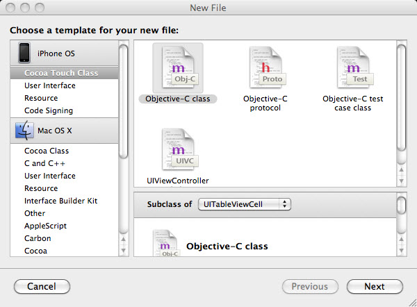 CocoaTouch ObjectiveC Class