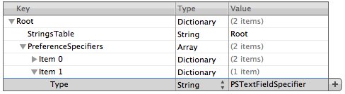 PSTextFieldSpecifier