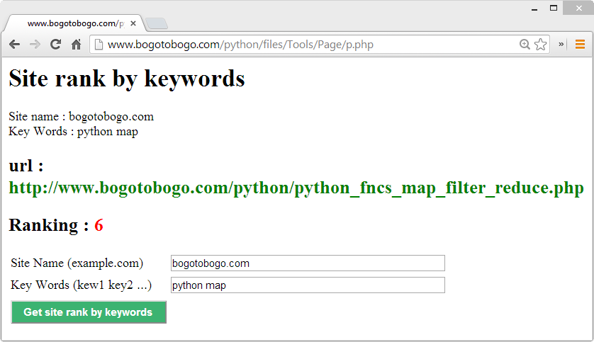 python tutorial google page ranking by