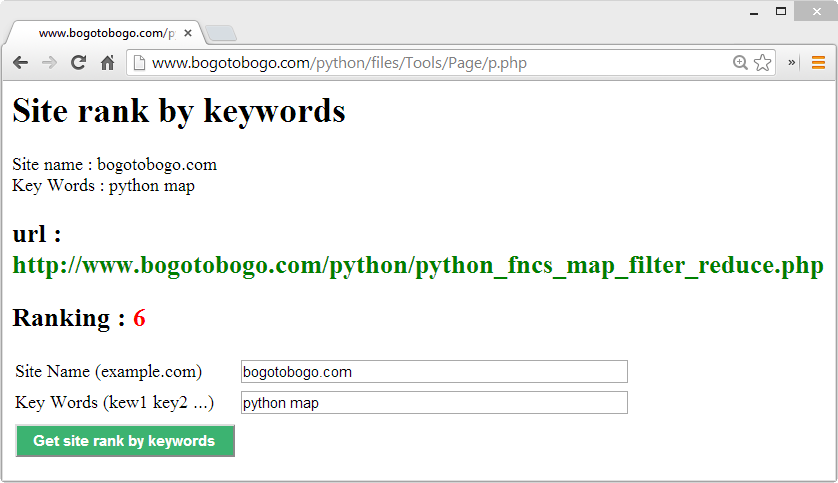 Python Tutorial Google Page Ranking By Keywords